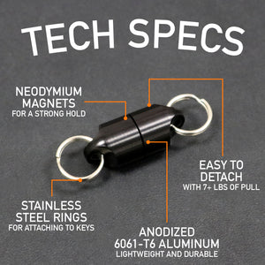 Strong Aluminum Keychain Magnet Quick Connect Release 